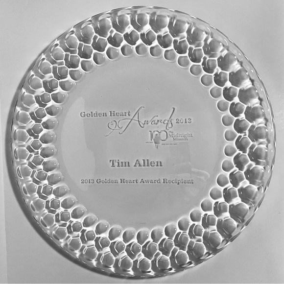 Tiffany & Co. Other - TIFFANY & CO Crystal Platter Owned By Actor TIM ALLEN / 2013 Golden Heart Award